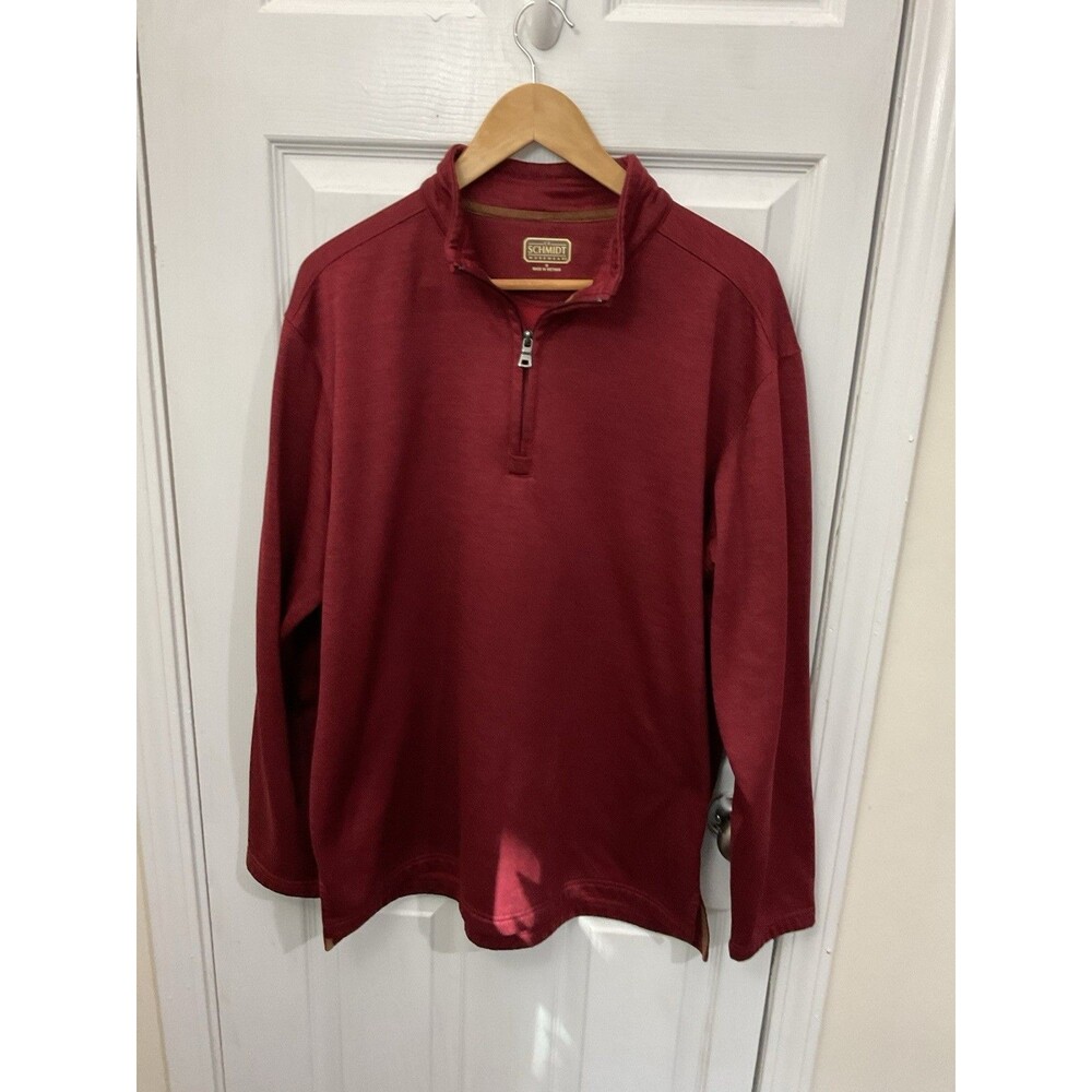 CE Schmidt Maroon 1/4 Zip Medium Maroon Sweatshirt